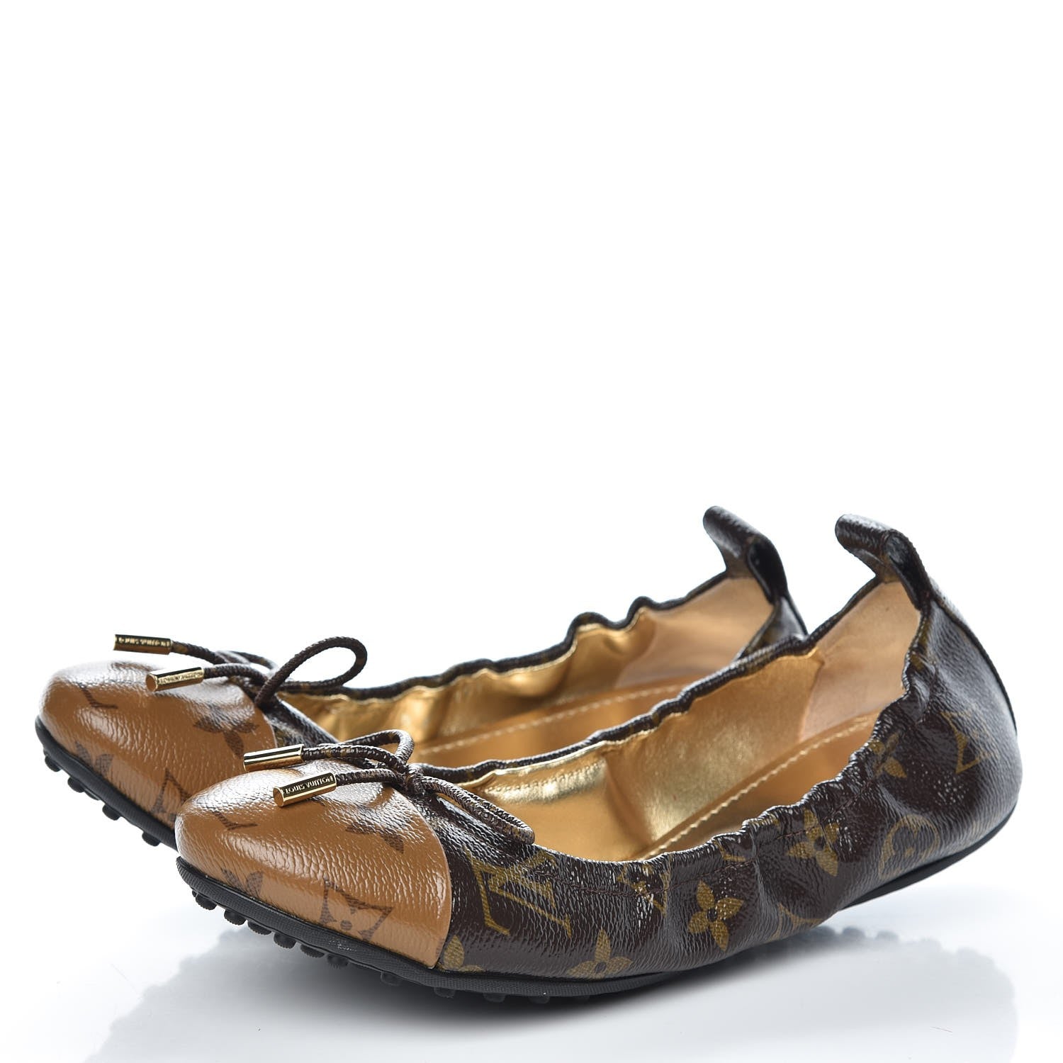 Louis Vuitton Reverse Patent Monogram Flirty Ballerina Flats 38 3 of 7