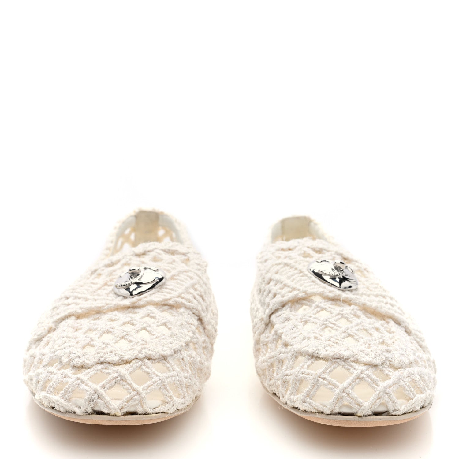 Chanel Cord Braided CC Mocassin Loafers 39.5 White 3 of 8