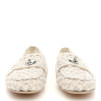 Chanel Cord Braided CC Mocassin Loafers 39.5 White 3 of 8