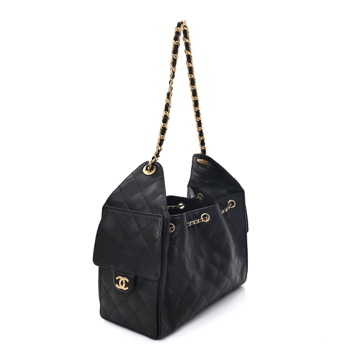 Caviar Quilted Small Chanel 25 Handbag Black