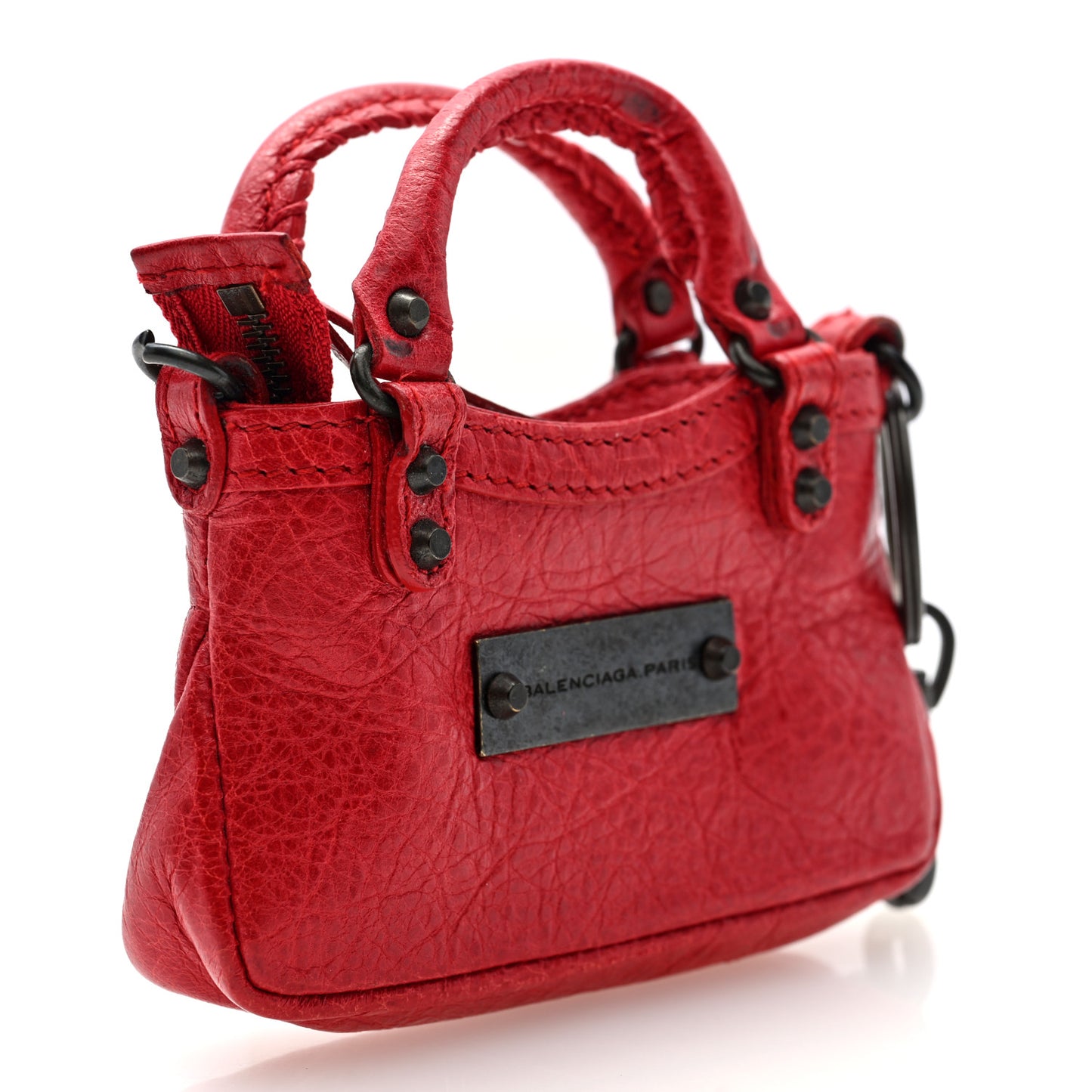 Agneau Classic Hardware Mini First Bag Charm Rouge
