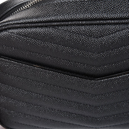 Saint Laurent Grain De Poudre Matelasse Monogram Mini Lou Camera Bag Black 10 of 11