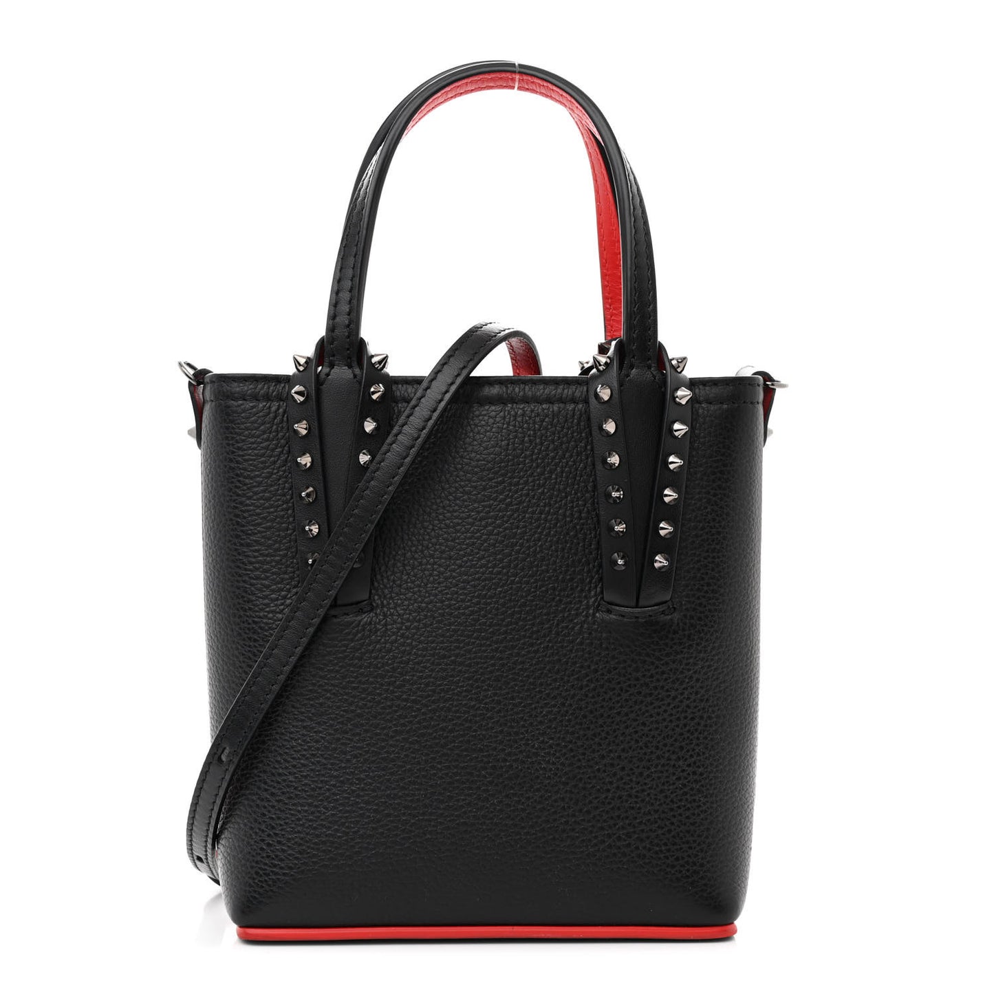 Calfskin Spikes Mini North South Cabata Tote  Black