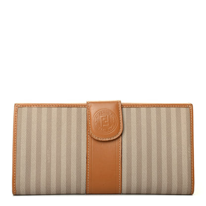 Fendi Coated Canvas Striped Wallet Ecru Camel 1 of 8