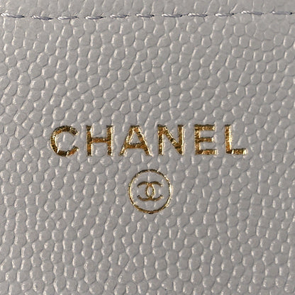 Chanel Caviar Quilted Flap Card Holder Wallet Grey 6 of 12