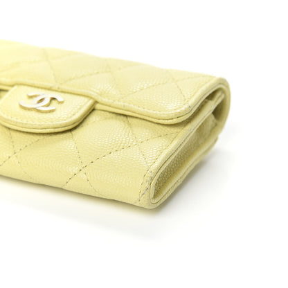 Chanel Caviar Quilted Flap Card Holder Wallet Yellow 10 of 11