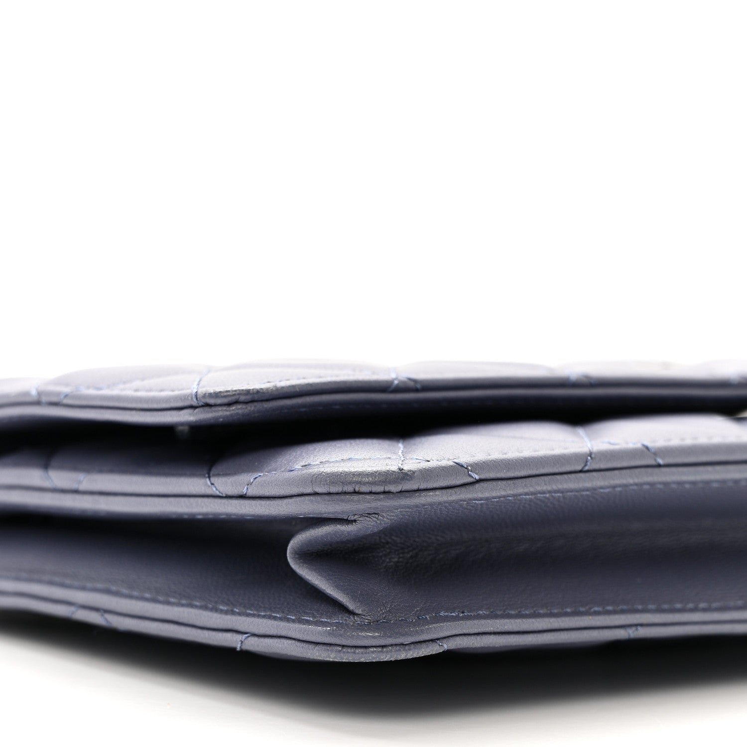 Chanel Lambskin Quilted Wallet On Chain WOC Dark Blue 10 of 12