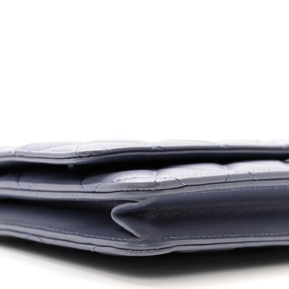 Chanel Lambskin Quilted Wallet On Chain WOC Dark Blue 10 of 12