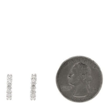 Roberto Coin 18K White Gold Diamond .70ct Huggie Hoop Earrings 2 of 4