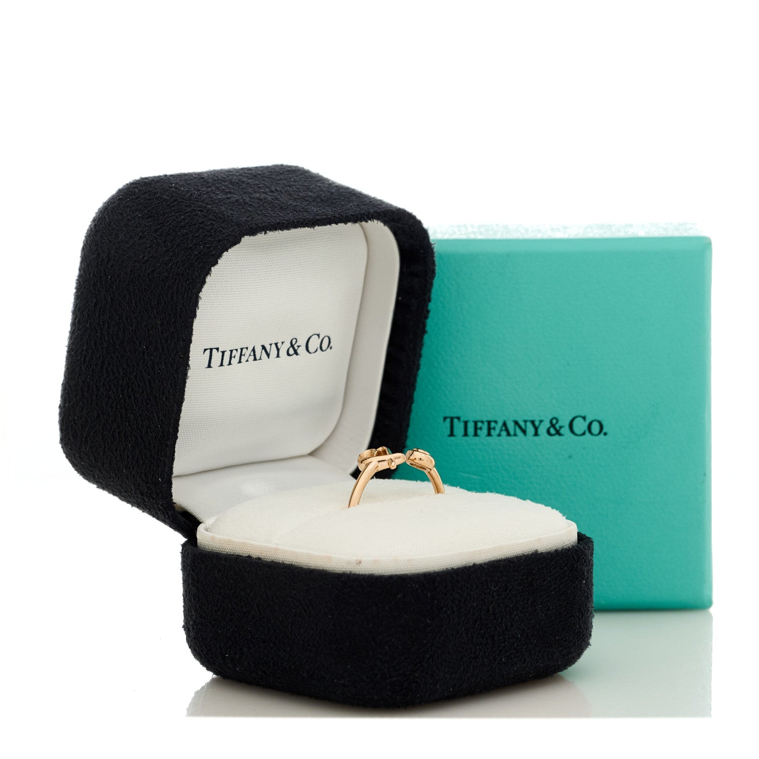 Tiffany 18K Rose Gold Diamond Paloma Picasso Loving Heart Open Band Ring 54 7 5 of 5
