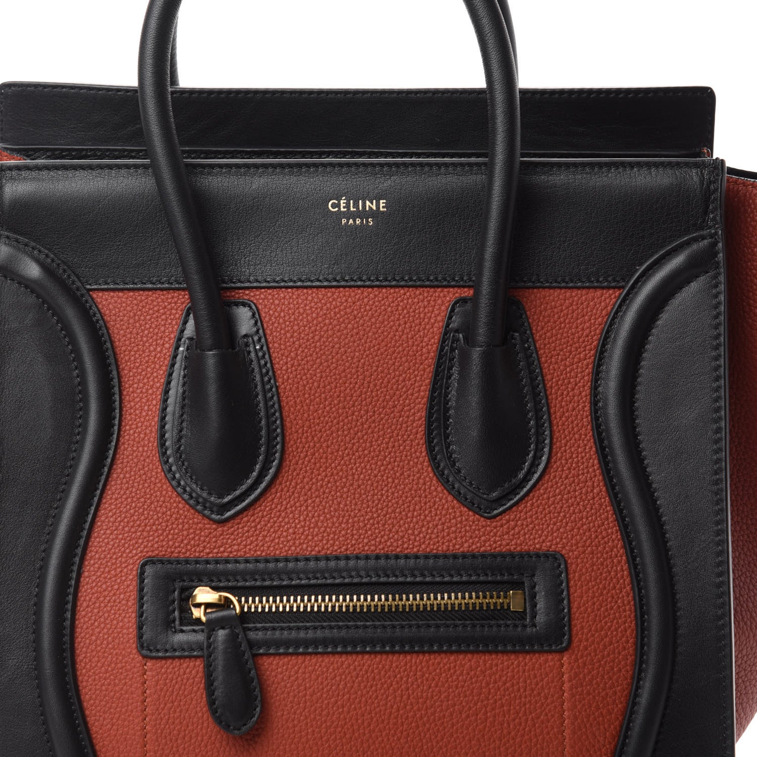Celine Drummed Calfskin Bi-Color Micro Luggage 10 of 10