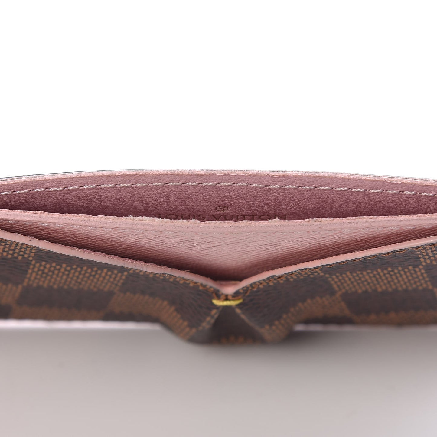 Damier Ebene Caissa Card Holder Rose Ballerine