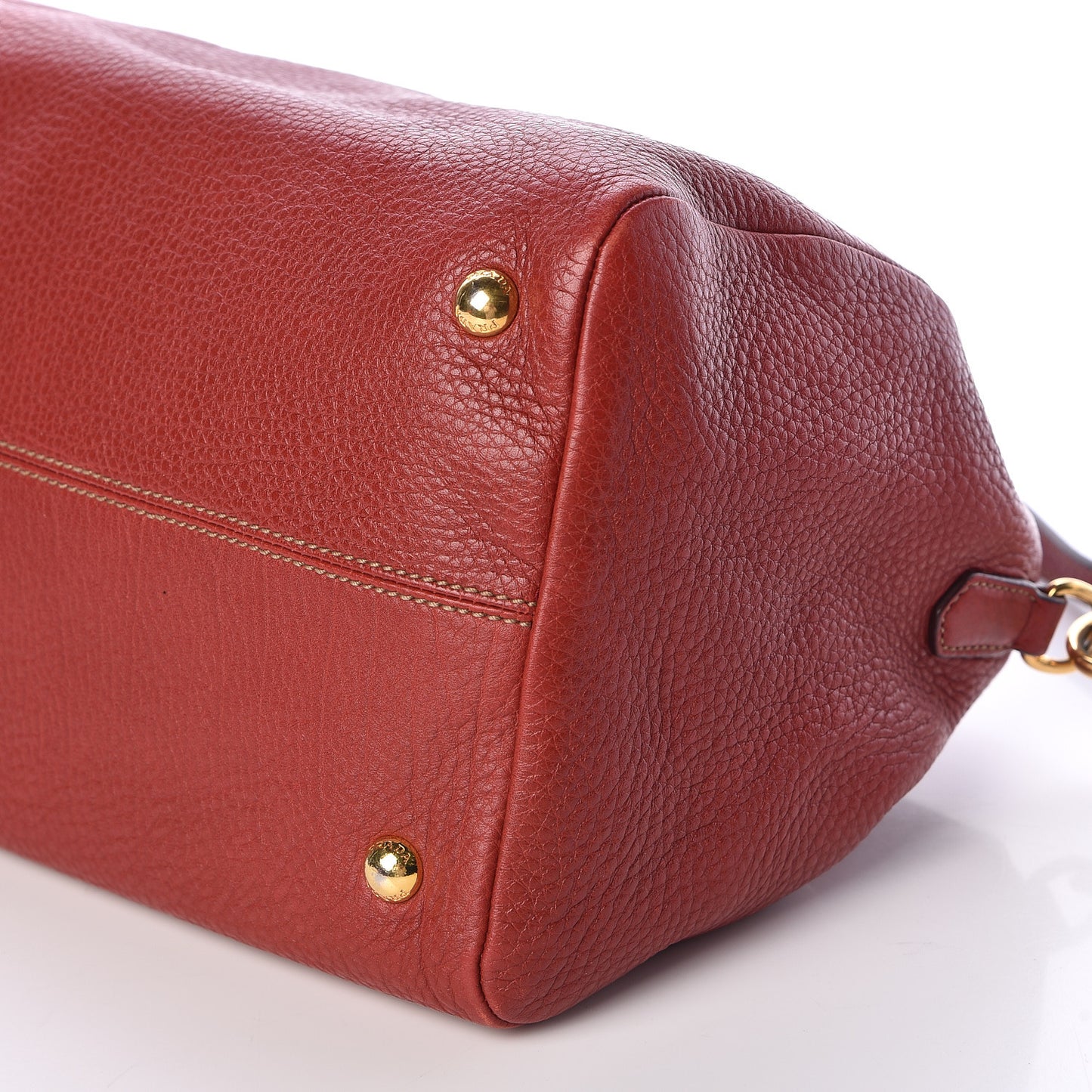 Vitello Daino Top Handle Shoulder Bag Rosso