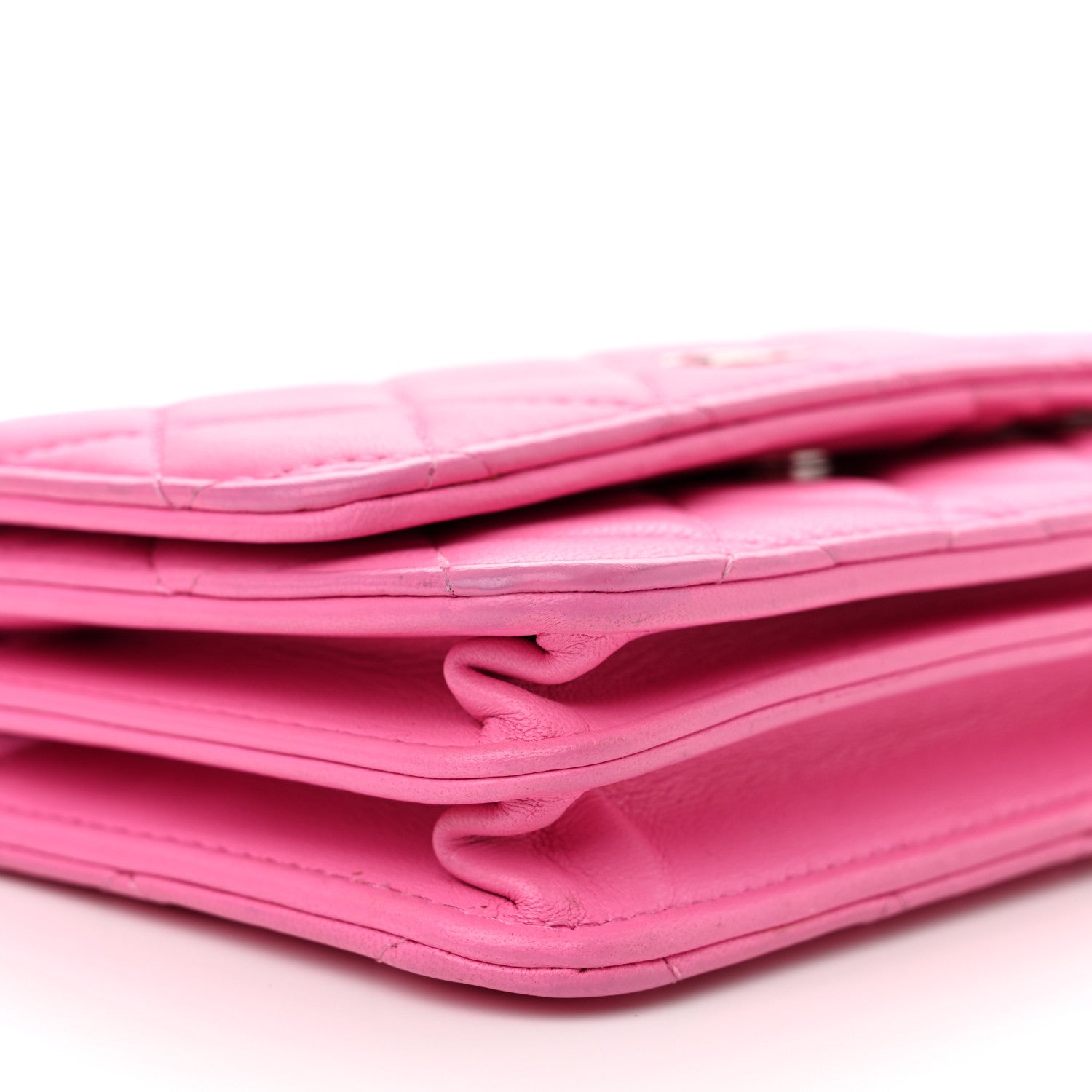 Chanel Lambskin Quilted Mini Wallet On Chain WOC Pink 10 of 12
