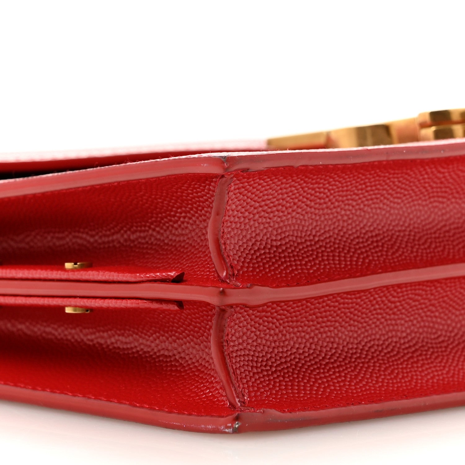 Saint Laurent Grain De Poudre Monogram Cassandra Clasp Bag Red 9 of 14