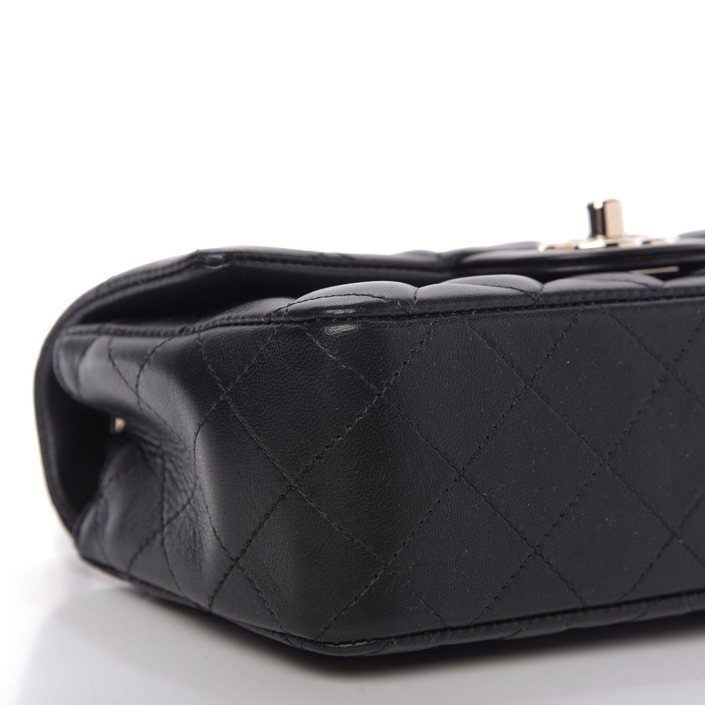 Lambskin Quilted Mini Rectangular Flap Black
