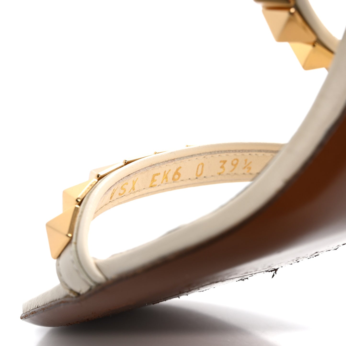 Calfskin Rockstud No Limit High-Heel Sandals 39.5 Light Ivory