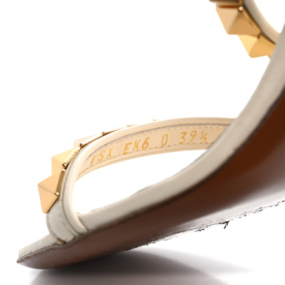 Valentino Garavani Calfskin Rockstud No Limit High-Heel Sandals 39.5 Light Ivory 9 of 16