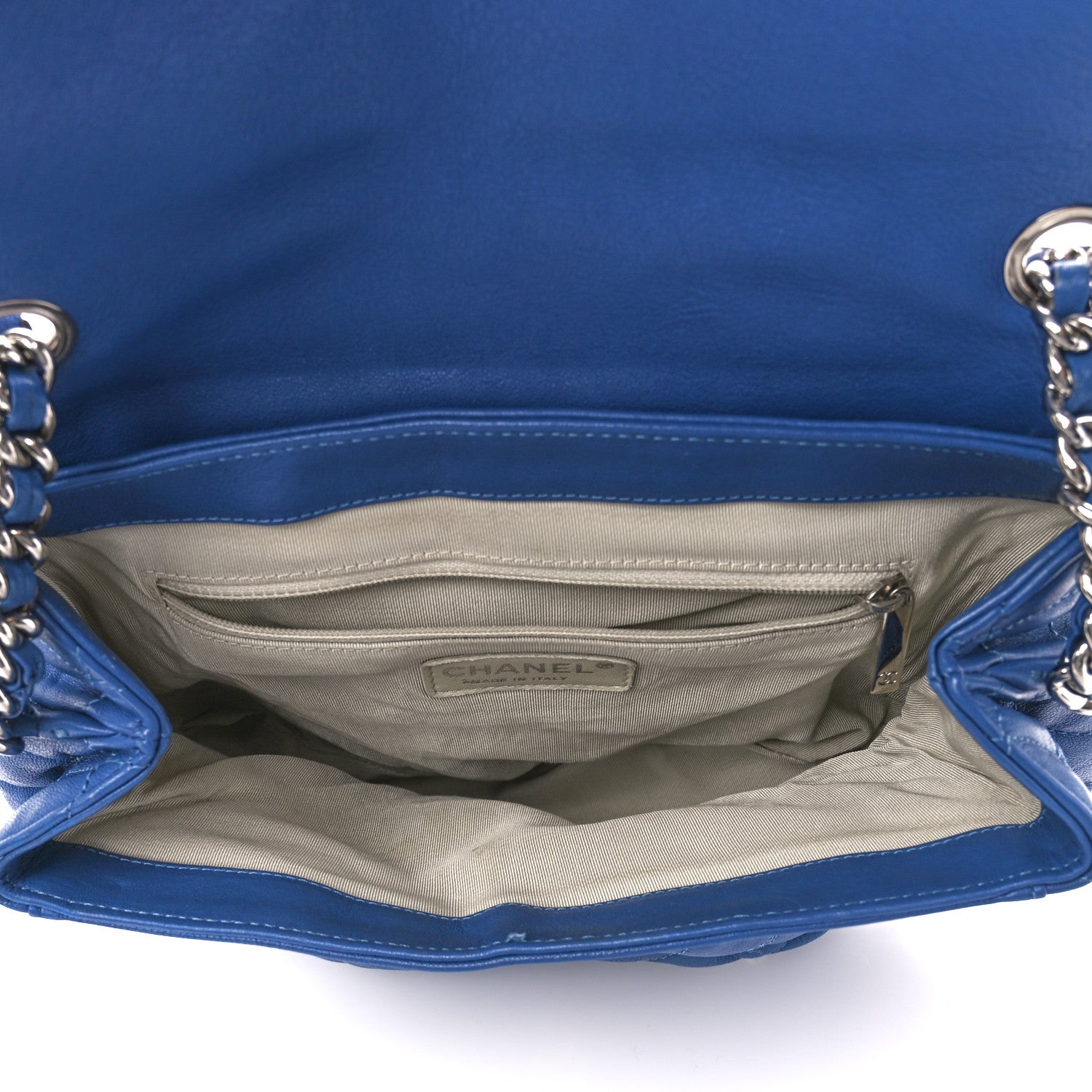 Chanel Washed Lambskin Quilted Medium Chain Around Messenger Blue 5 of 12