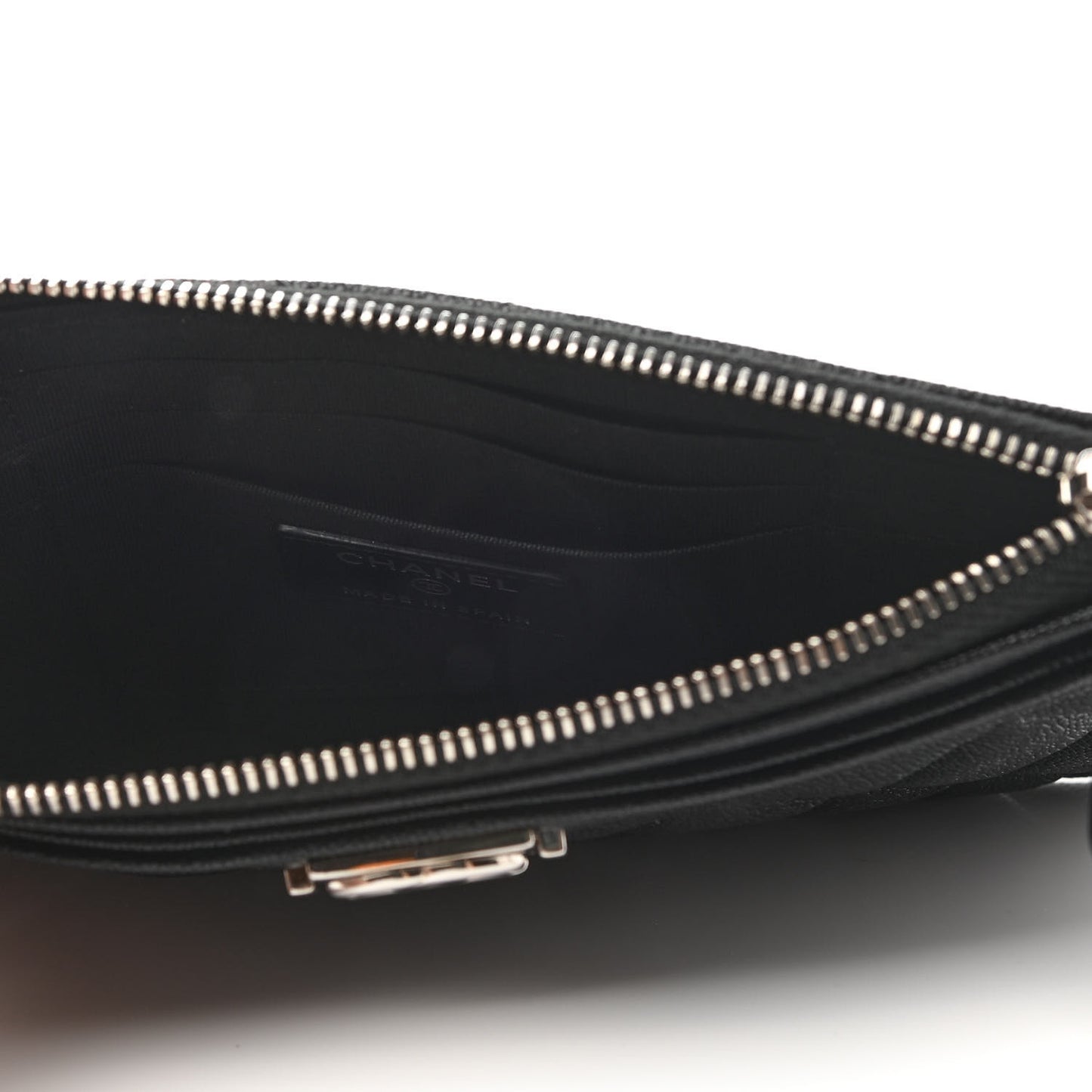 Caviar Quilted Classic Zip Boy Pouch Black