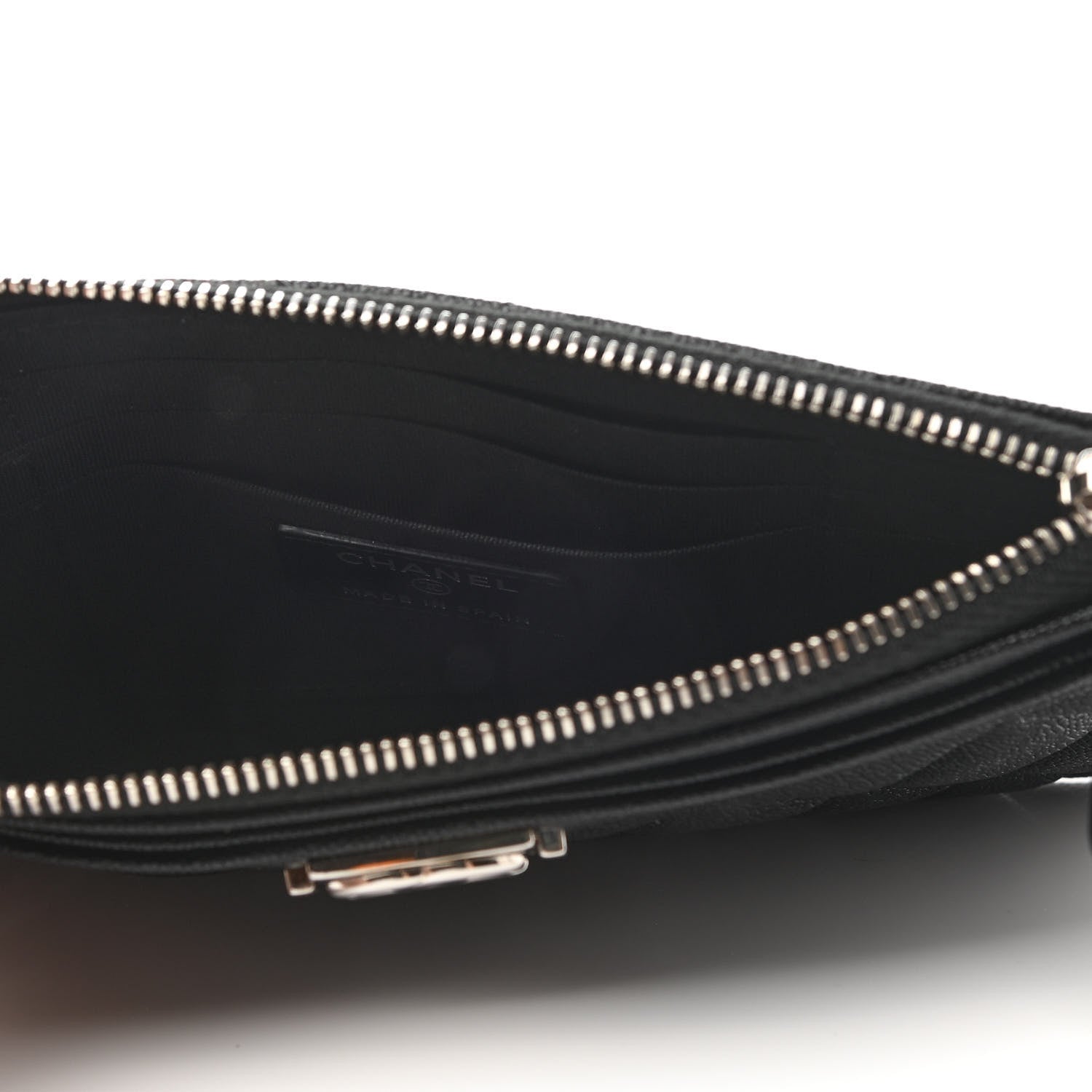 Chanel Caviar Quilted Classic Zip Boy Pouch Black 5 of 8