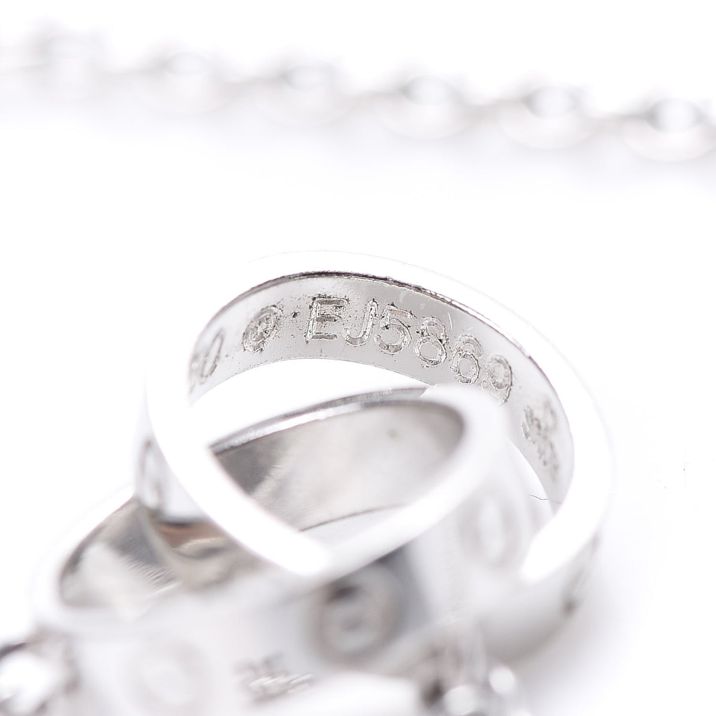 18K White Gold Interlocking LOVE Necklace
