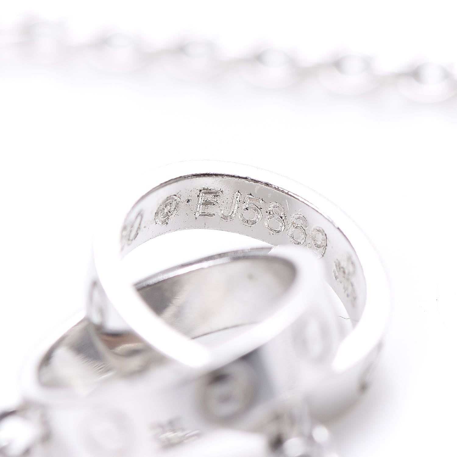 Cartier 18K White Gold Interlocking LOVE Necklace 5 of 6