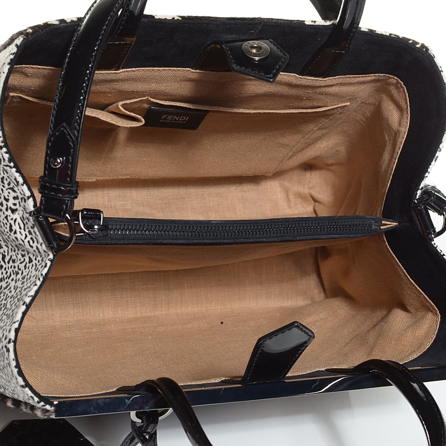Calf Hair Patent Regular 2jours Tote Black White