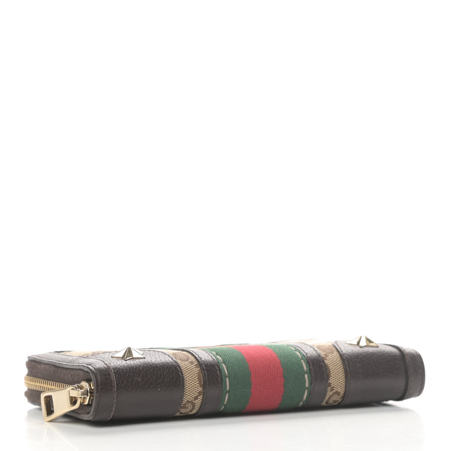 Gucci Monogram Web Rania Bee Star Zip Around Wallet Dark Brown 4 of 7