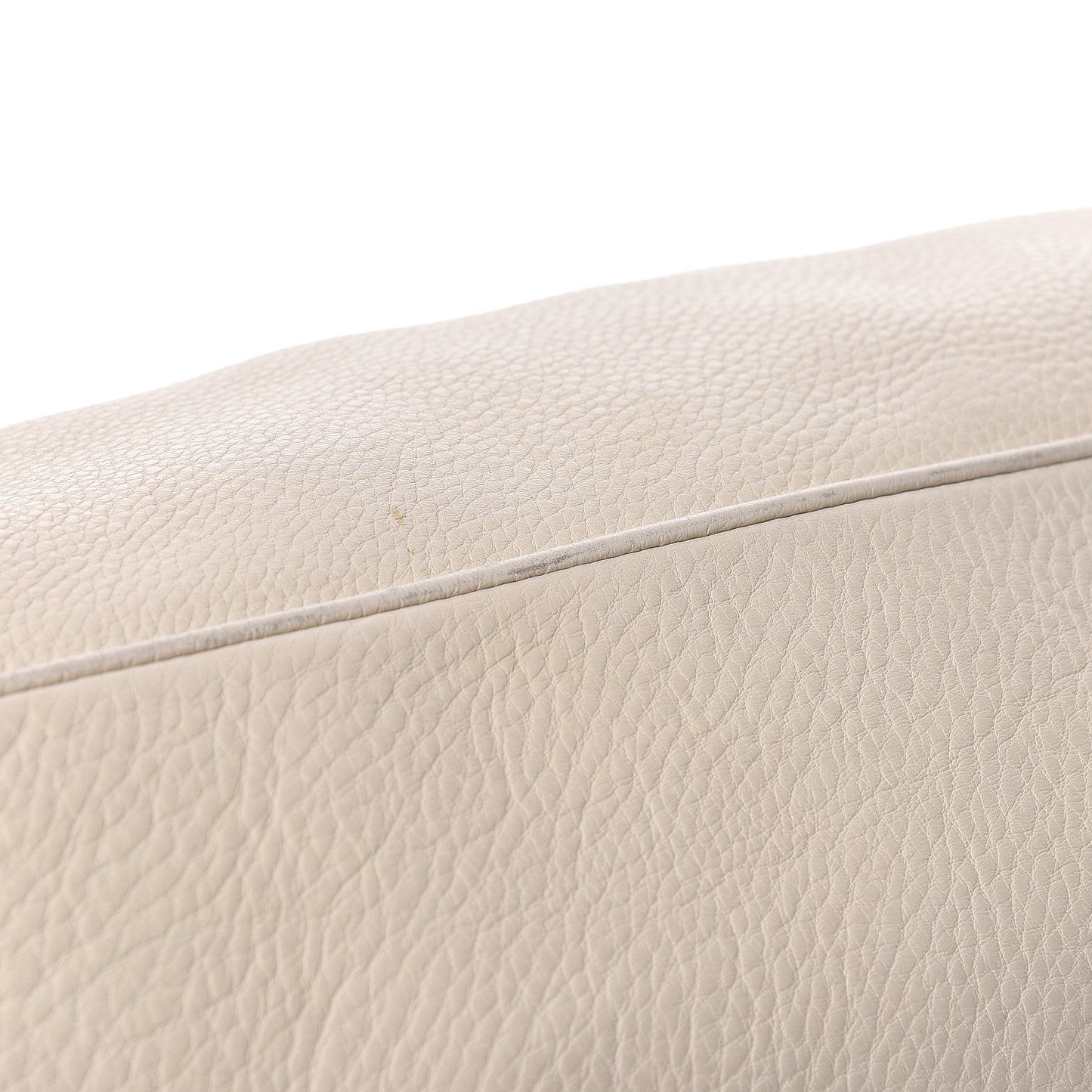 Pebbled Calfskin Twill Medium Top Handle Satchel White