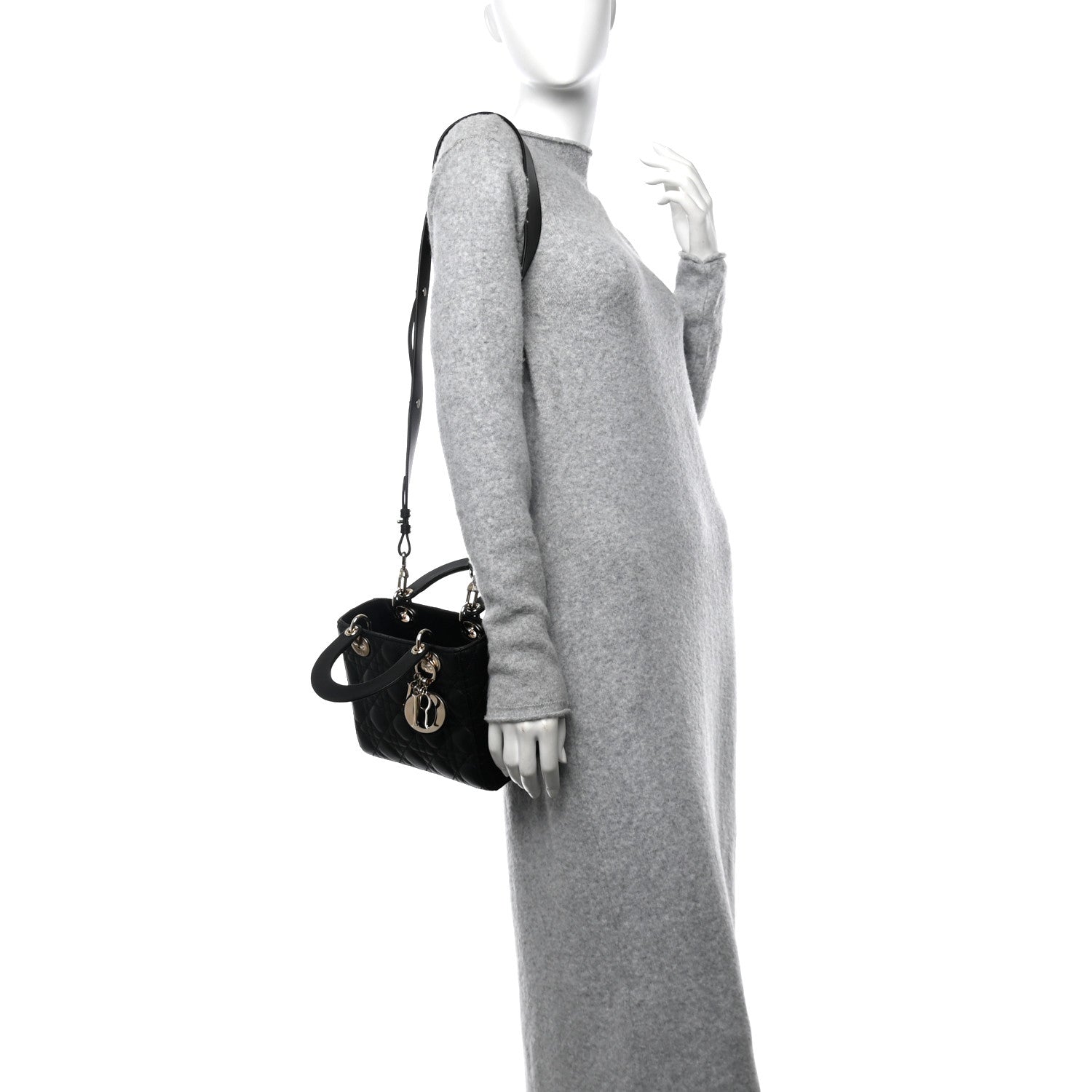 Christian Dior Lambskin Cannage Small My ABCDior Lady Dior Black 2 of 12