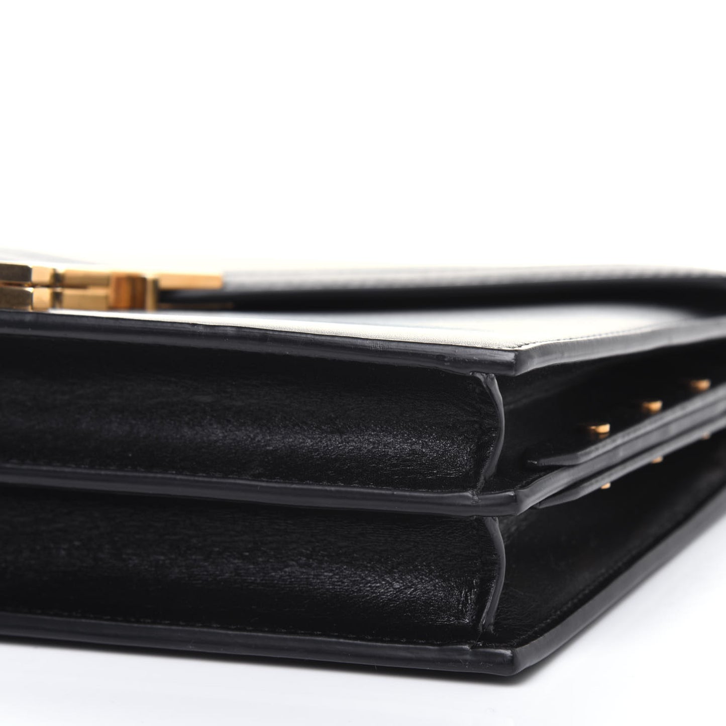 Smooth Calfskin Monogram Cassandra Clasp Bag Black