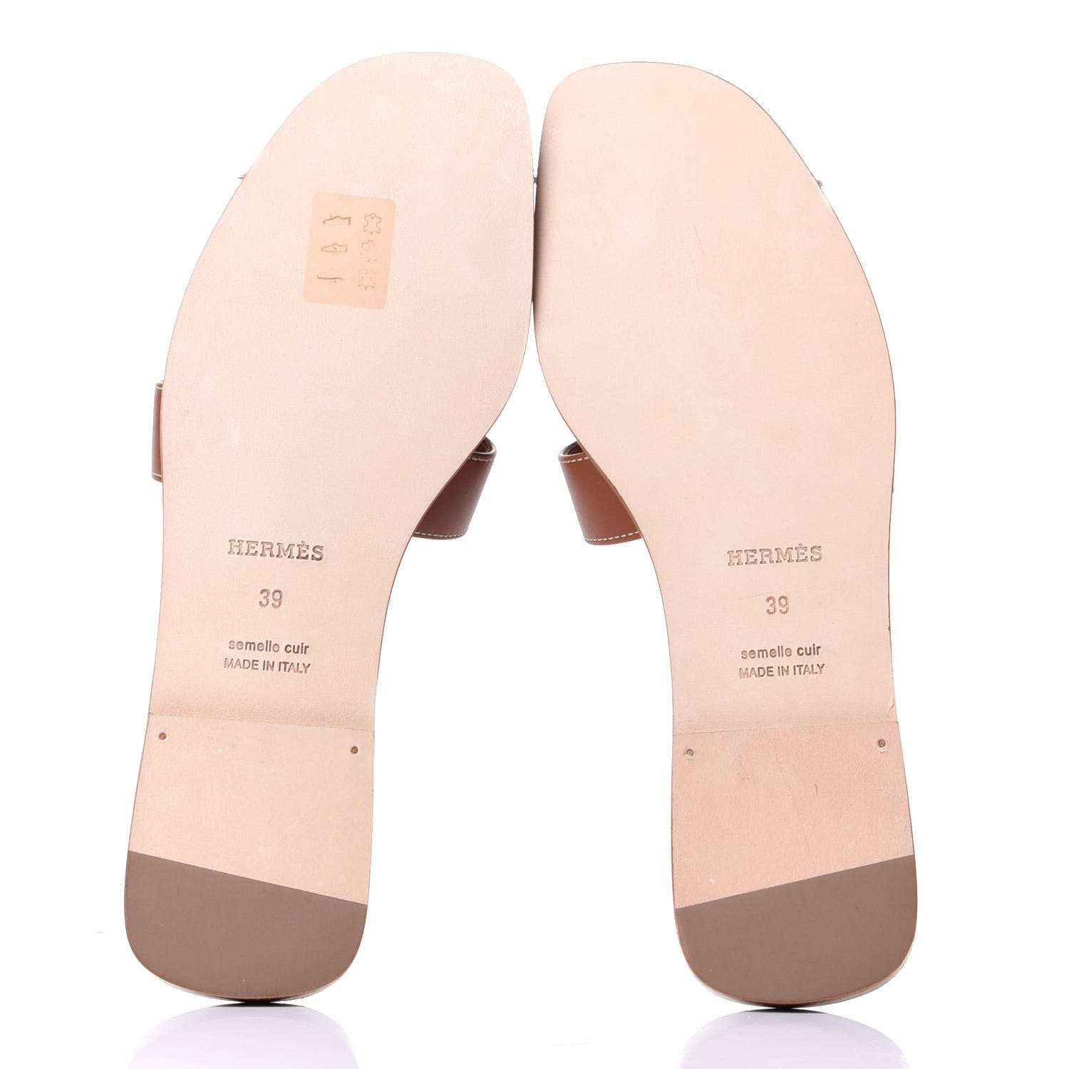 Hermes Box Calfskin Oran Sandals 39 Gold 7 of 11