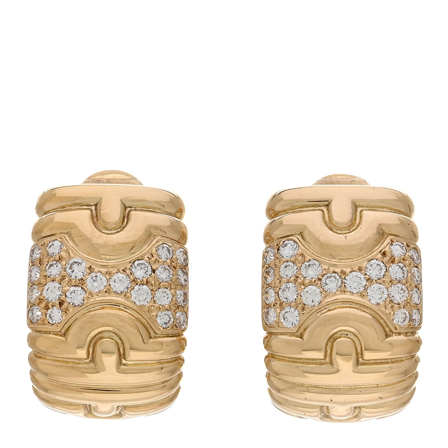 18K Yellow Gold Diamond Parentesi Earrings