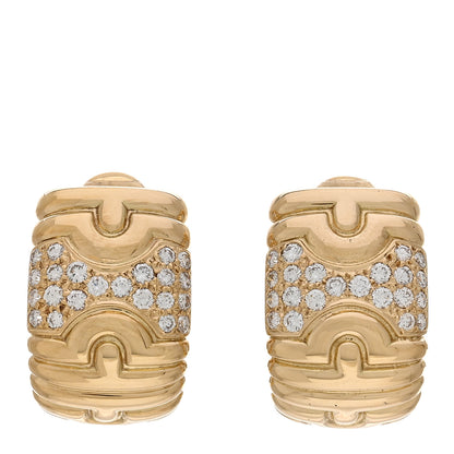 Bulgari 18K Yellow Gold Diamond Parentesi Earrings 1 of 4