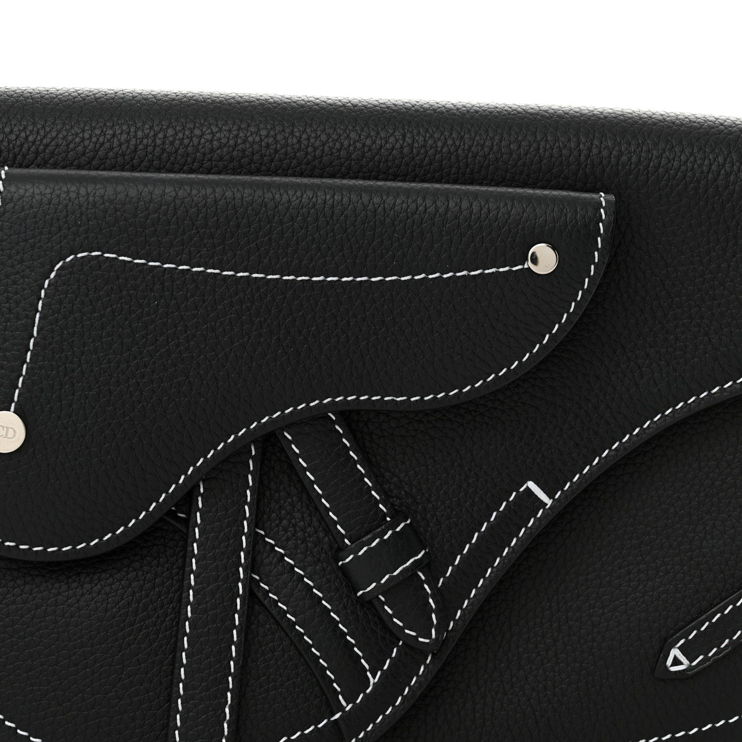 Christian Dior X KAWS Grained Calfskin Saddle Pouch Black 8 of 12