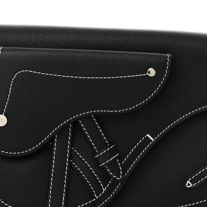 Christian Dior X KAWS Grained Calfskin Saddle Pouch Black 8 of 12