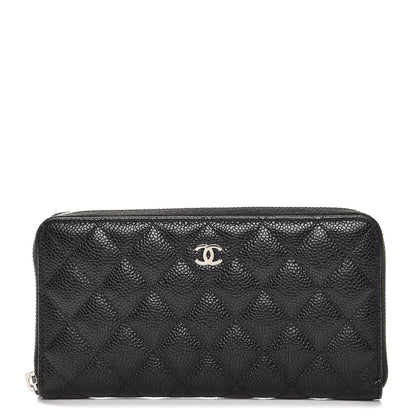 Chanel Caviar Quilted Large Gusset Zip Around Wallet Black 1 of 8