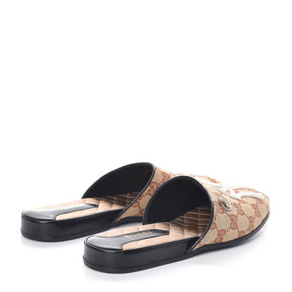 Gucci X MLB Monogram NY Yankees Embroidered Womens GG Slippers 37 Beige Ruggine 4 of 8