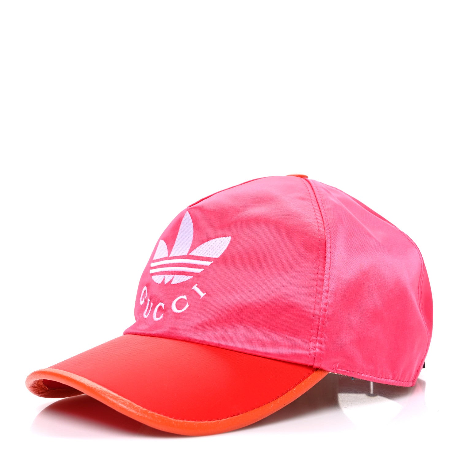 Gucci X ADIDAS Satin Trefoil Logo MC Rolly Baseball Hat Fuxia Red 1 of 8