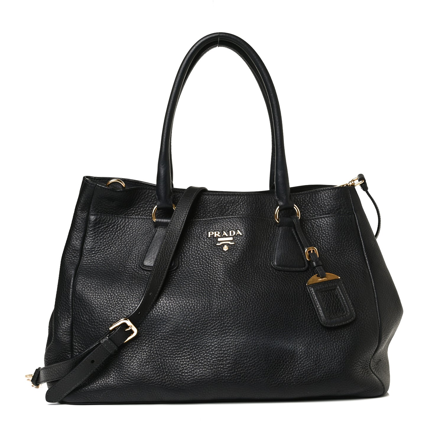 Vitello Daino Shopping Tote Black