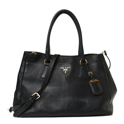 Prada Vitello Daino Shopping Tote Black 1 of 24