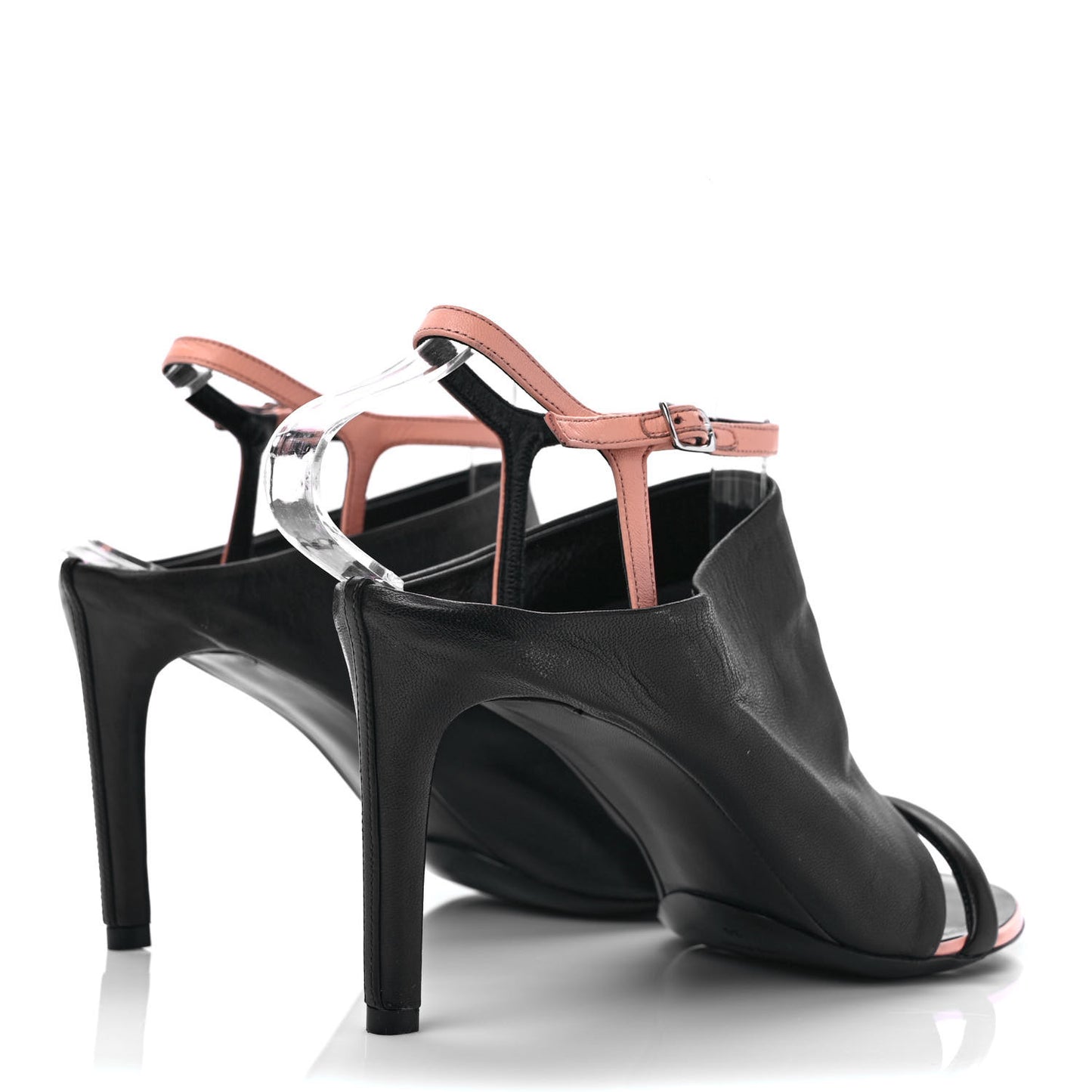 Lambskin Bi-Color Open Toe Glove Sandal 39 Ink Pink