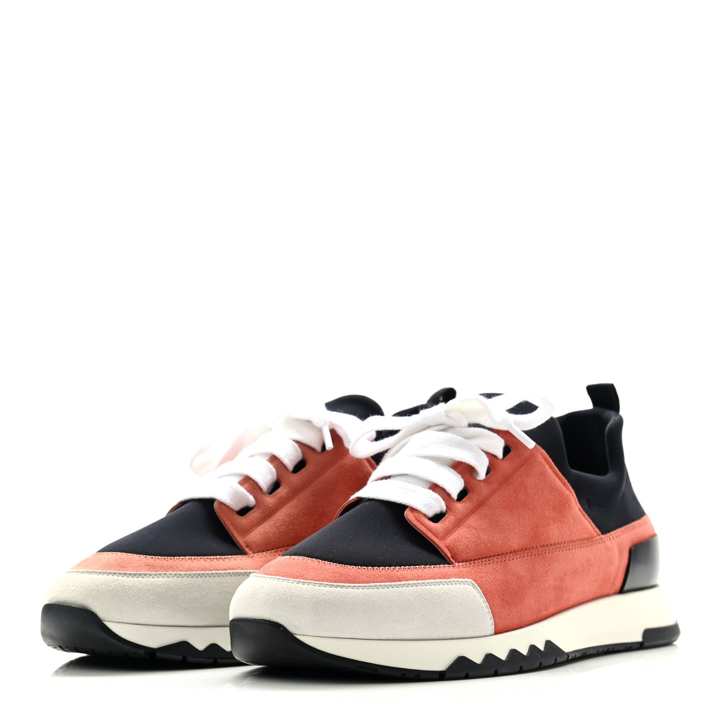 Technical Canvas Suede Goatskin Womens Stadium Sneakers 38.5 Black Multicolor