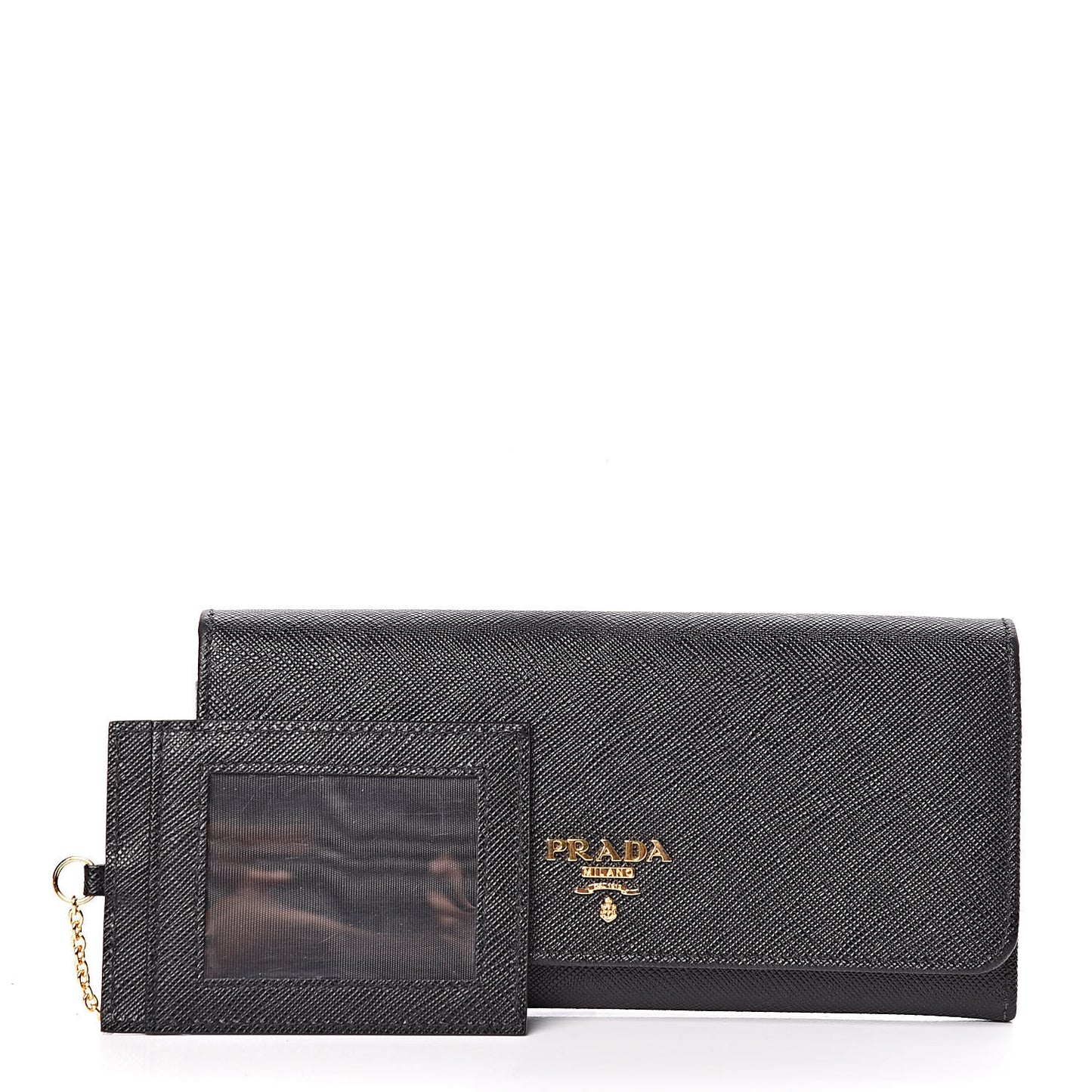 Saffiano Continental Flap Wallet Black