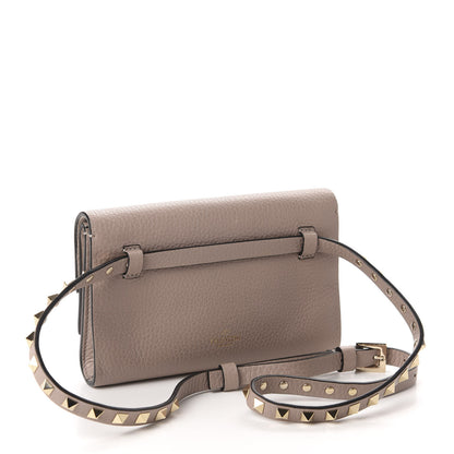 Valentino Garavani Grainy Calfskin Rockstud Double Flap Belt Bag Poudre 3 of 9