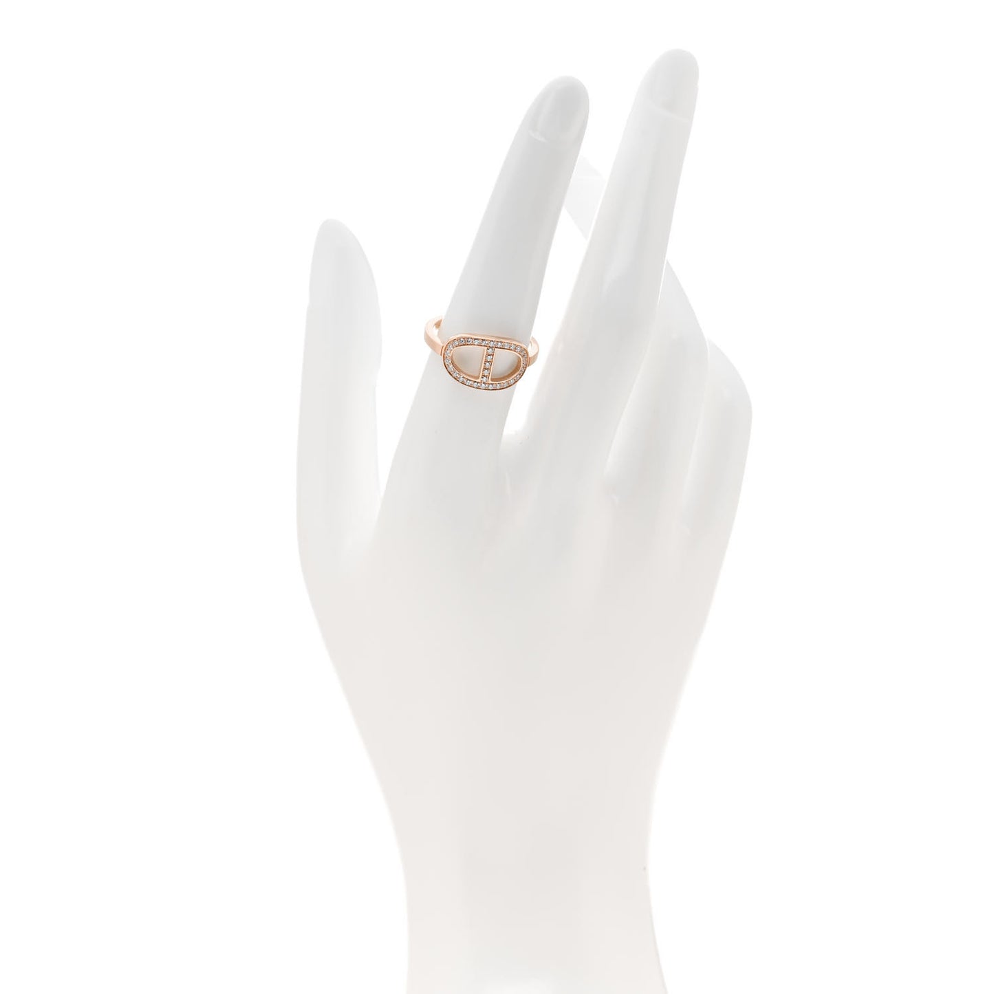 18K Rose Gold Diamond MM Chaine d'Ancre Contour Ring 54 6.75