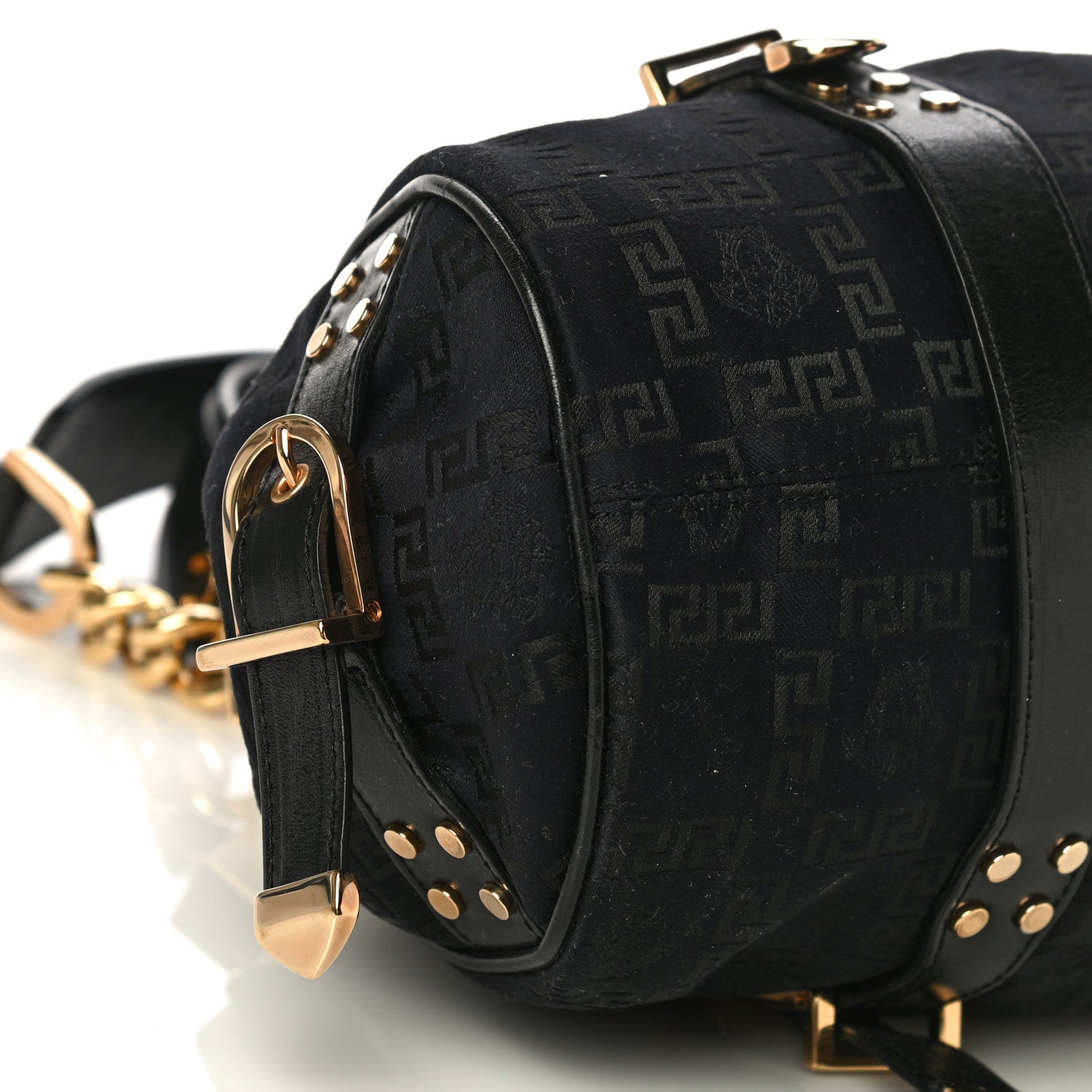 Versace Satin Chain Satchel Black 7 of 10
