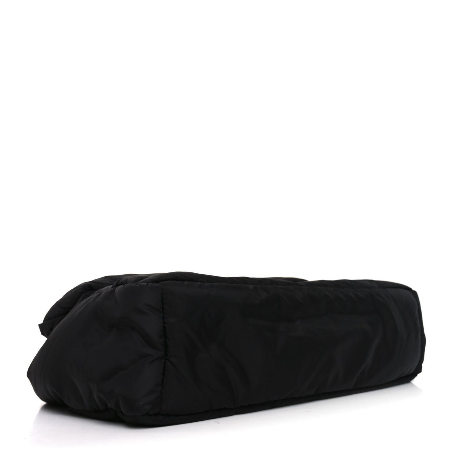 Nylon Large Monaco Chain Shoulder Bag Black