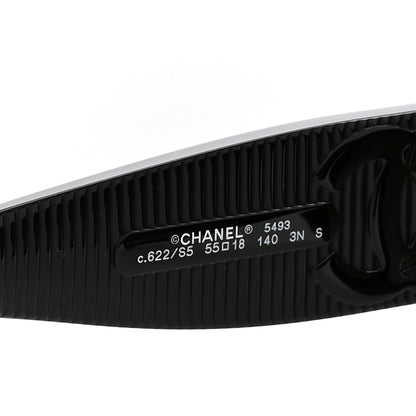 Chanel Acetate Rectangle Sunglasses 5493 Black Brown 5 of 8